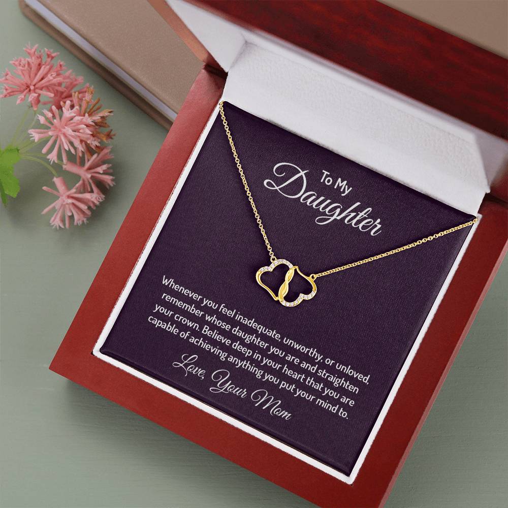 To My Daughter Everlasting Heart Necklace