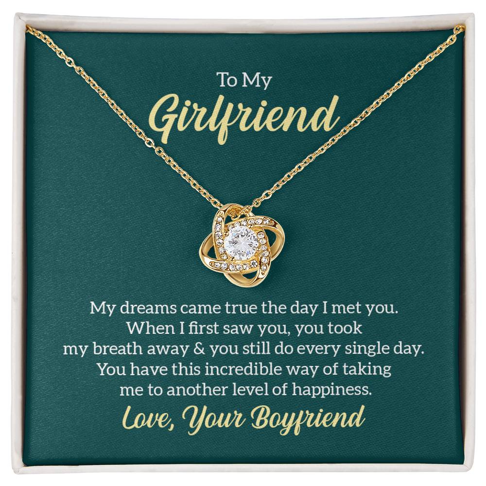 To My Girlfriend Love Knot Necklace