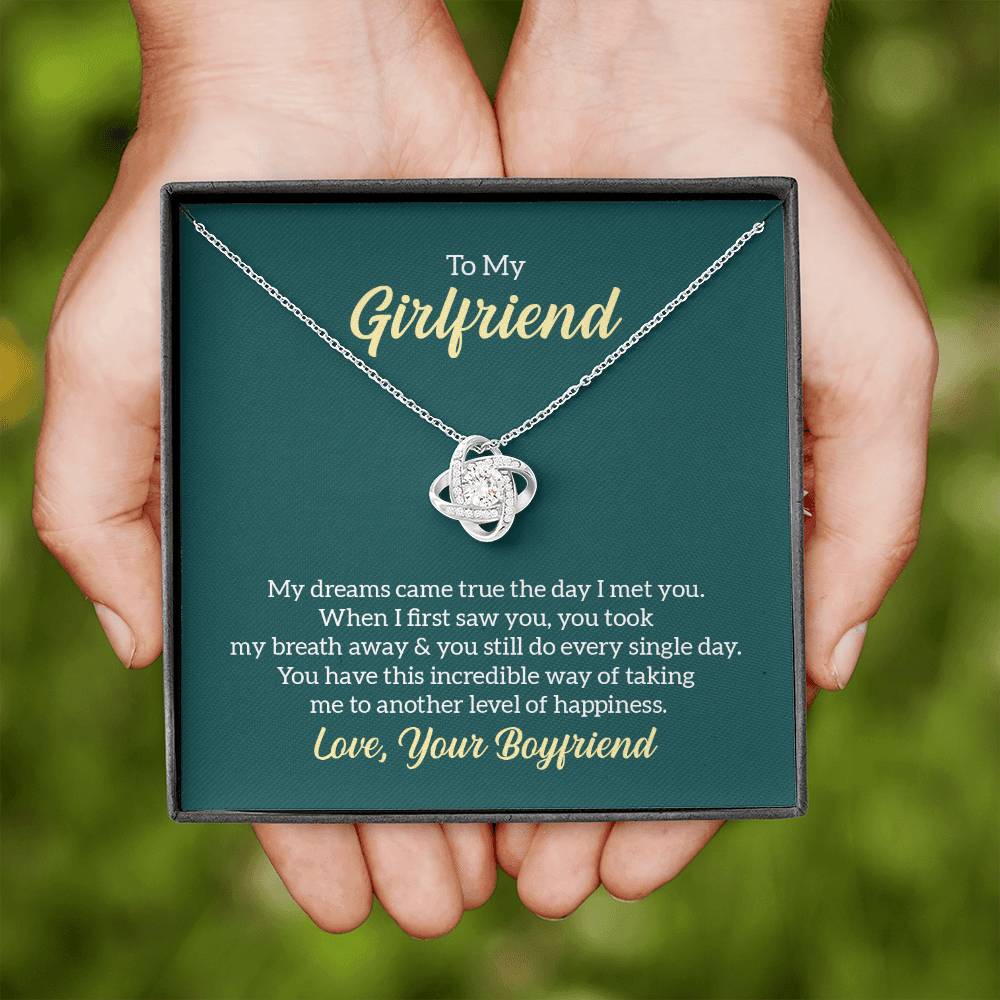 To My Girlfriend Love Knot Necklace