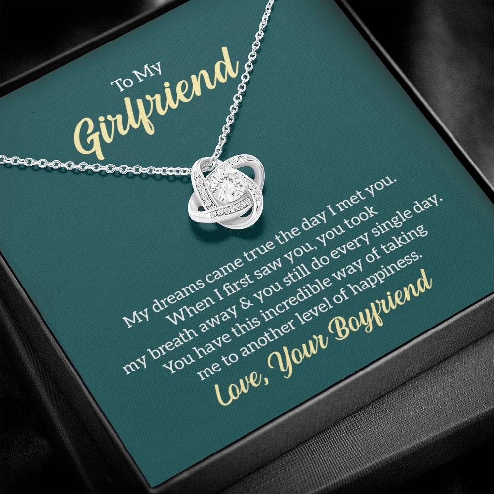 To My Girlfriend Love Knot Necklace