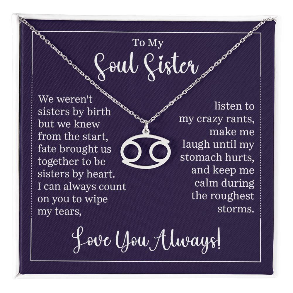 To My Soul Sister Zodiac Symbol Necklace