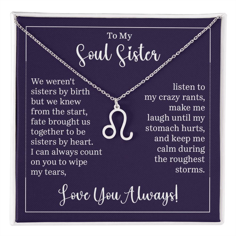 To My Soul Sister Zodiac Symbol Necklace