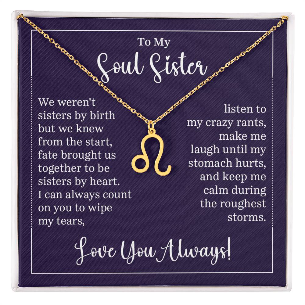 To My Soul Sister Zodiac Symbol Necklace