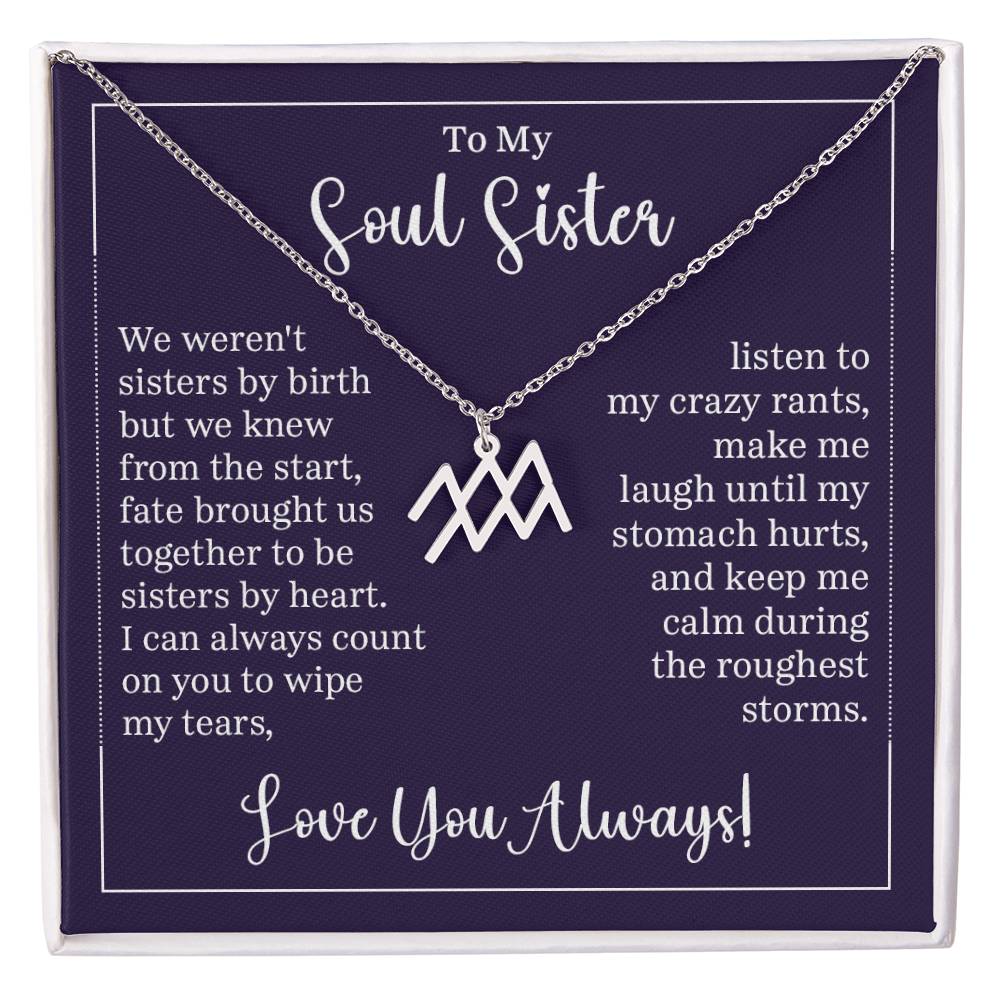 To My Soul Sister Zodiac Symbol Necklace