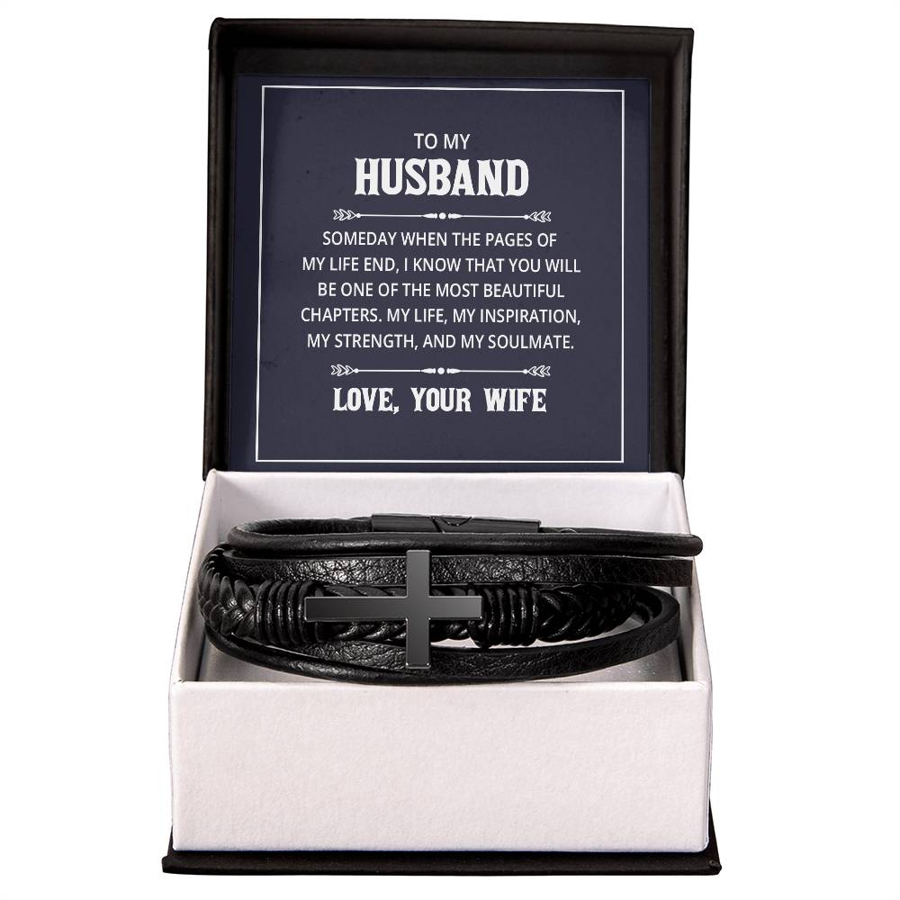 To My Husband Cross Bracelet