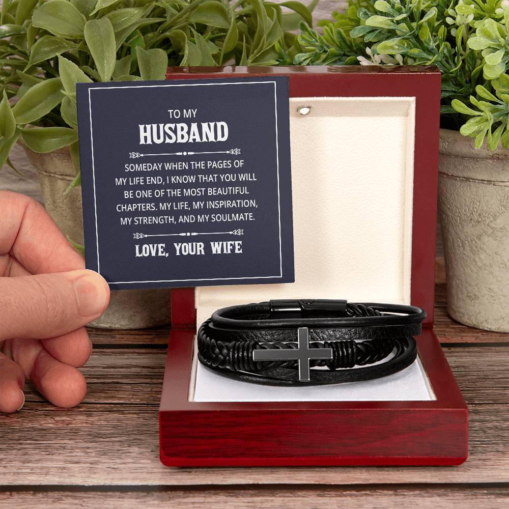 To My Husband Cross Bracelet