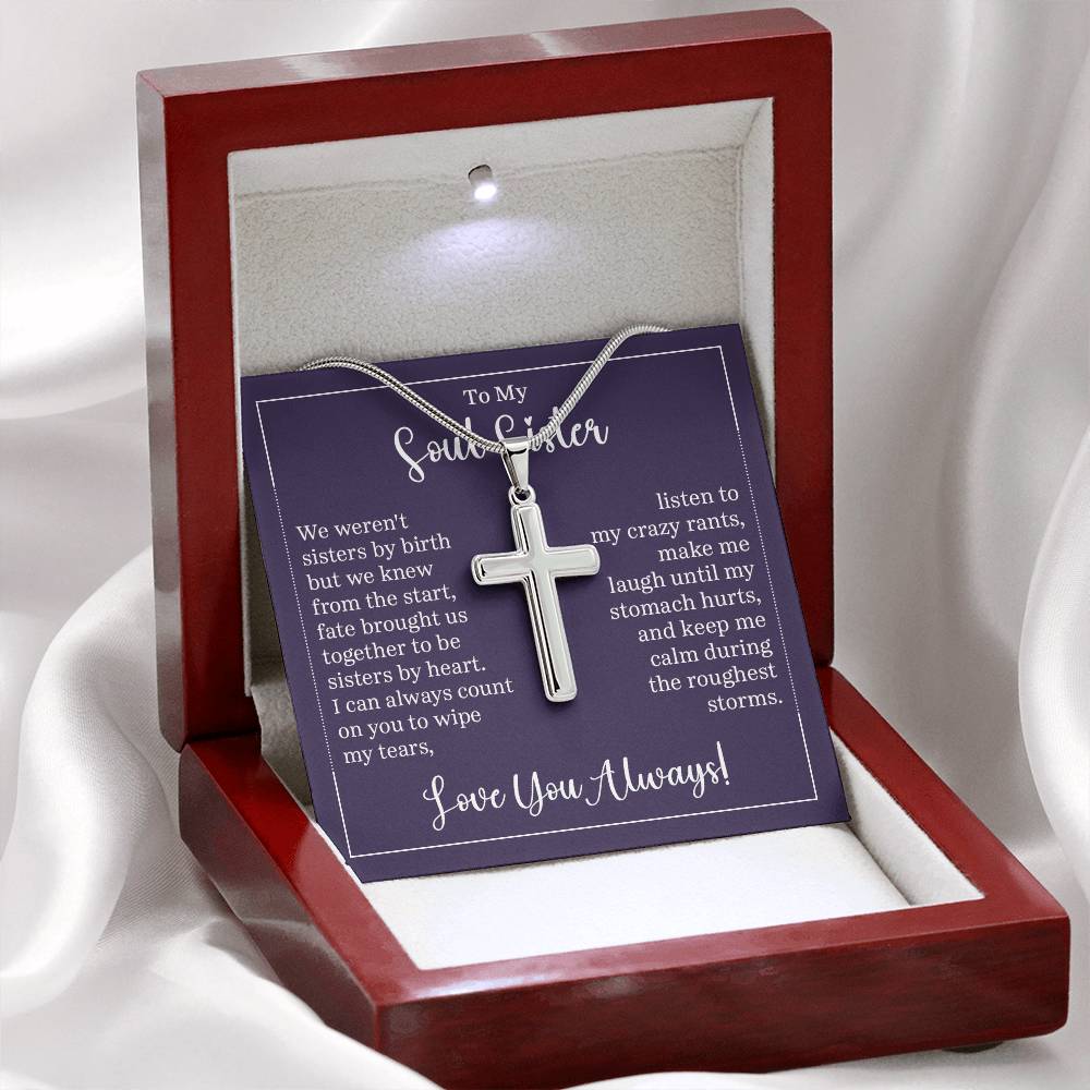 To My Soul Sister Stainless Cross Necklace